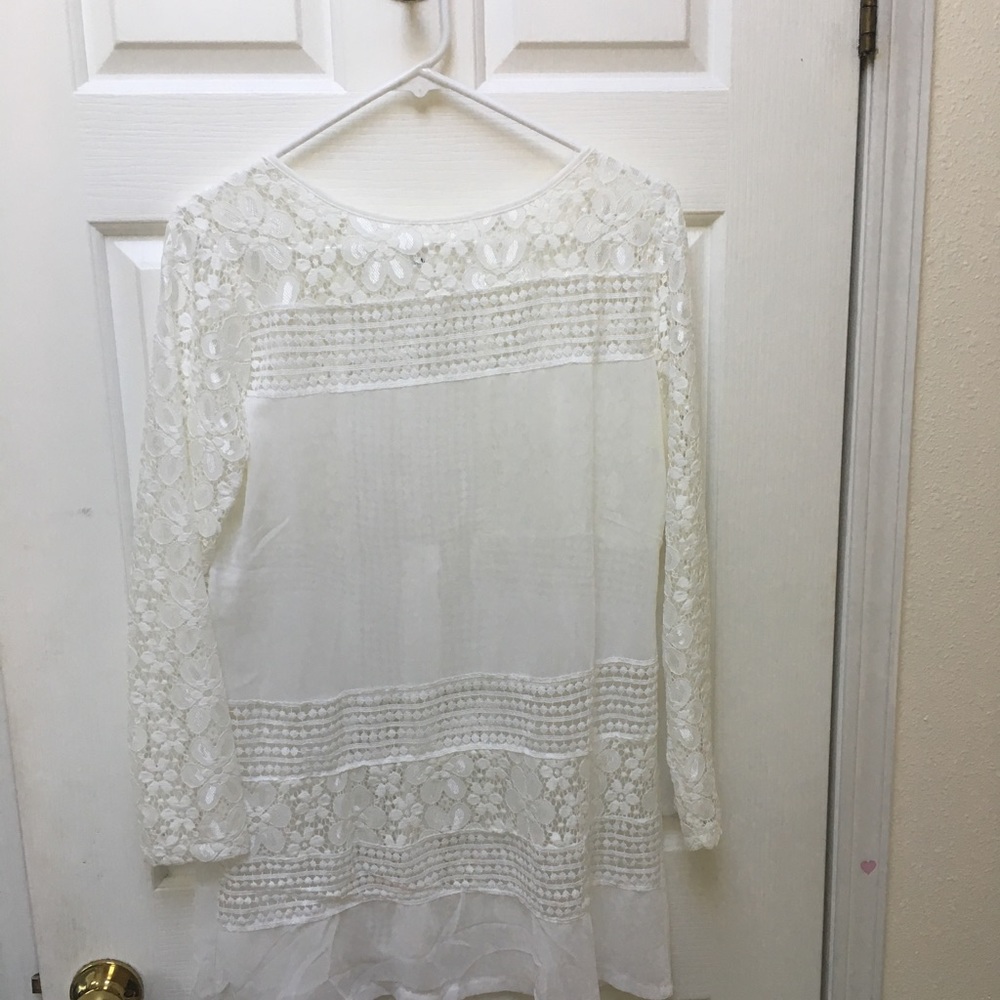 Sheer white blouse.